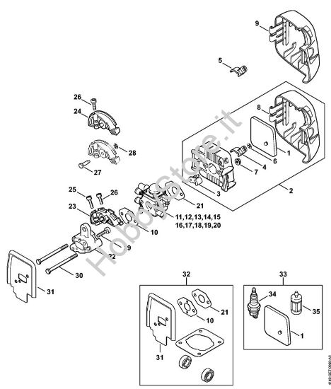 Filtro aria, flangia intermedia Decespugliatrici (FS) FS 55 della marca Stihl