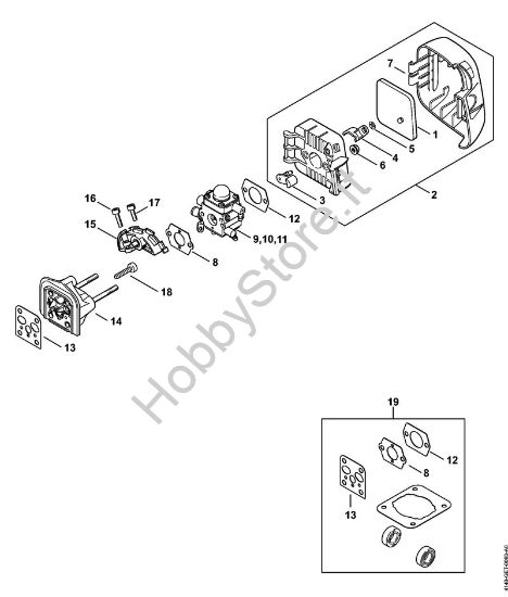 Filtro aria, flangia intermedia 2-MIX Decespugliatrici (FS) FS 55 R 2-MIX della marca Stihl