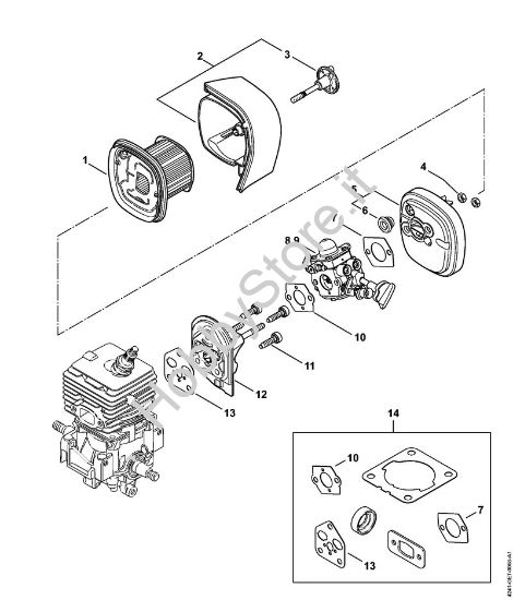 Filtro aria, flangia intermedia BG 86, BG 86 C-E, BG 86 C-E Z, BG 86-Z Soffiatori (BG, BR) BG 86 C-E della marca Stihl