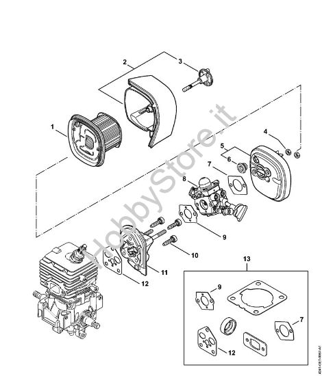 Filtro aria, flangia intermedia BG 86 C-E D, BG 86-D Soffiatori (BG, BR) BG 86-D della marca Stihl