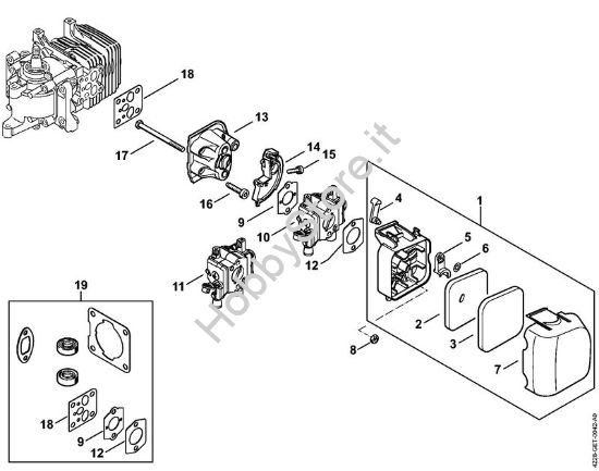 Filtro aria, flangia intermedia 2-MIX Tagliasiepi (HS) HS 45 2-MIX della marca Stihl