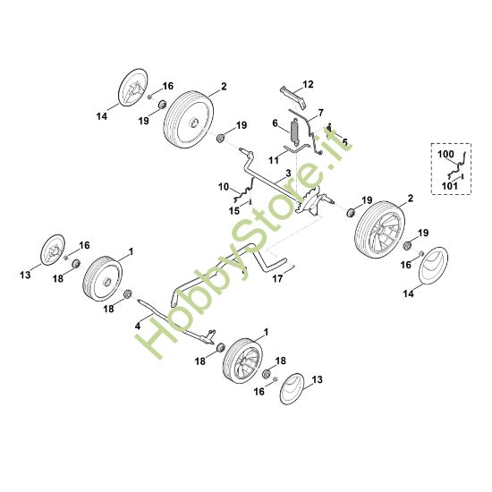 Picture of C - Carrello, impostazione in alto MA 443.1