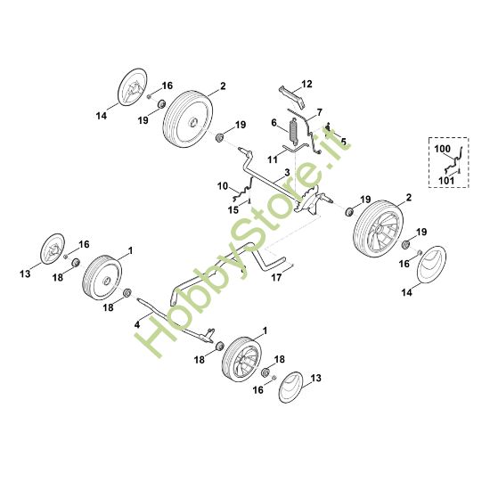 Picture of C - Carrello, impostazione in alto MA 443.1 C