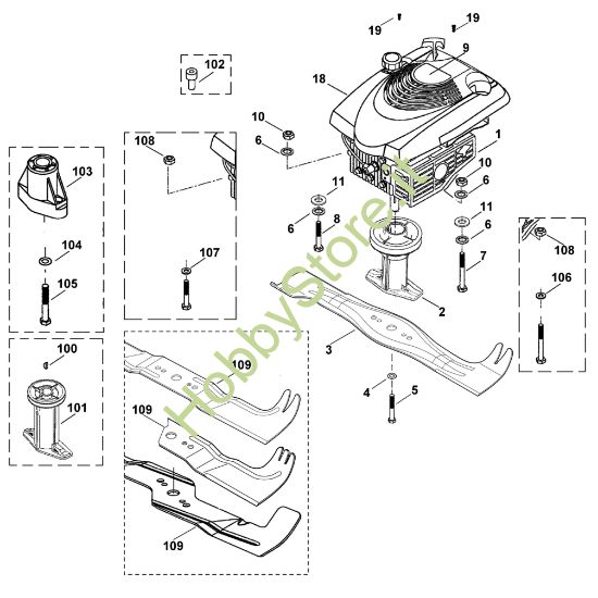 Picture of D - Motore, lama MB 500