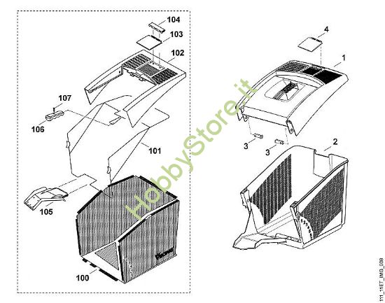 F - Cesto raccolta erba MB MB 505 S della marca Viking