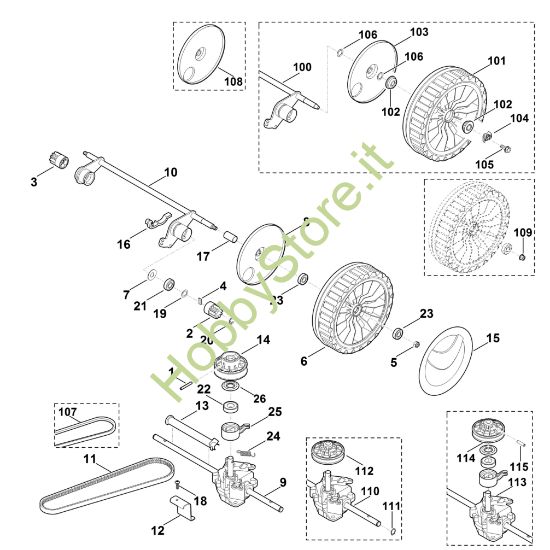 Picture of E - Asse posteriore, cambio MB 545.0 VE