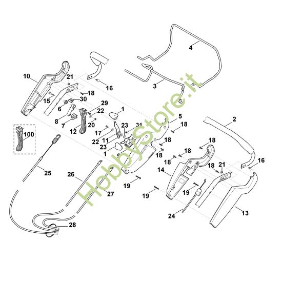 Picture of A - Parte superiore manubrio MB 545.0 VS