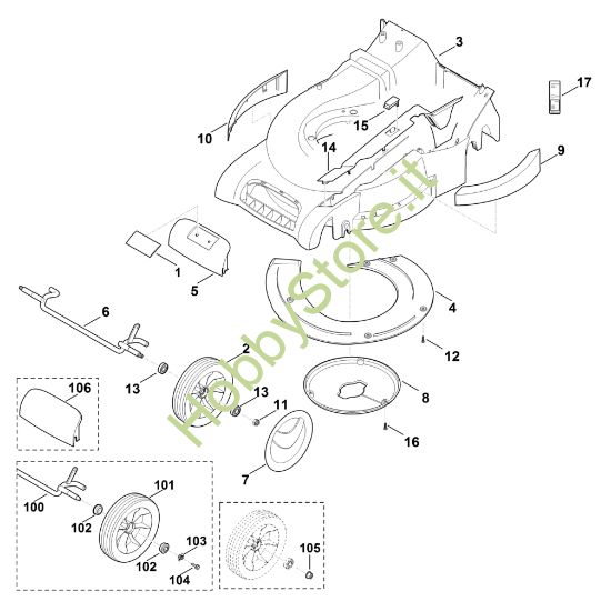 Picture of D - Scocca, asse anteriore MB 545.0 VS