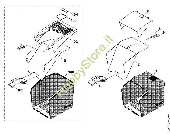 F - Cesto raccolta erba MB MB 555 C della marca Viking