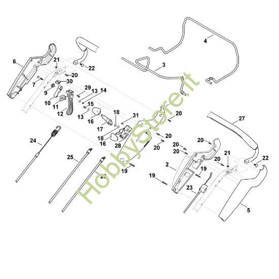Picture of A - Parte superiore manubrio MB 650.0 OS