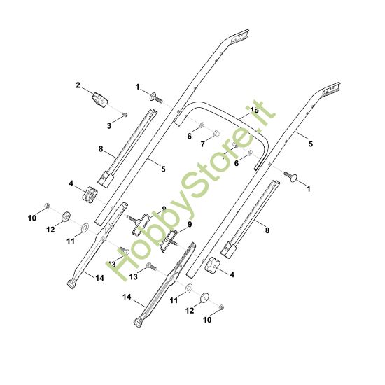 Picture of C - Parte inferiore manubrio MB 655.0 G, MB 655.0 GM MB 655.0 G