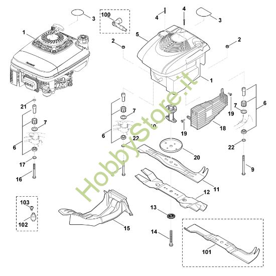 Picture of H - Motore, lama MB 655.0 GM