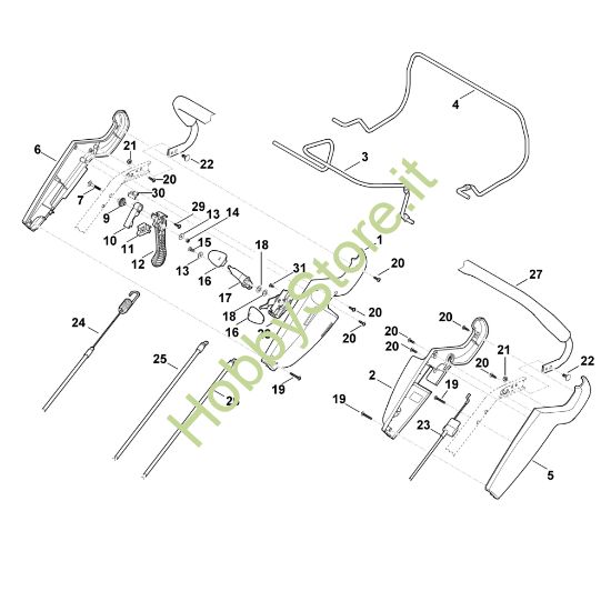 Picture of A - Parte superiore manubrio MB 655.1 VS