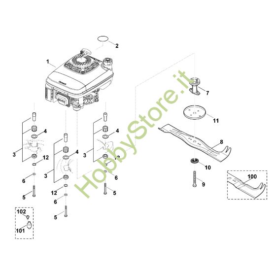 Picture of H - Motore, lama MB 750.0 GK