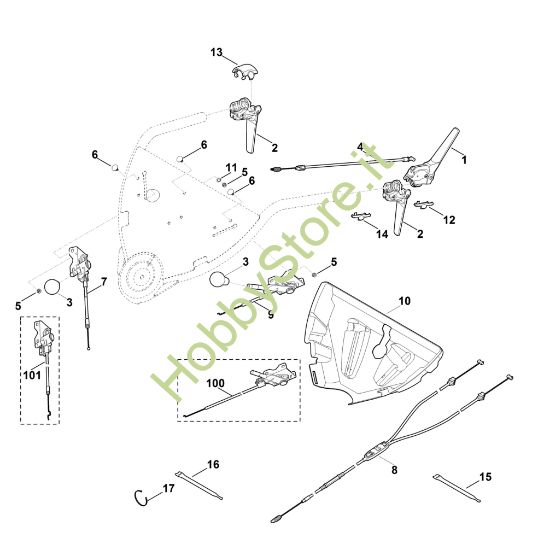 Picture of A - Parte superiore manubrio MB 750.1 GK