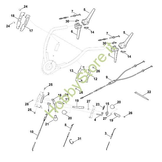 Picture of A - Parte superiore manubrio MB 750.2 KS