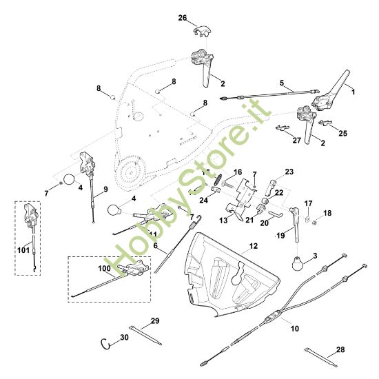 Picture of A - Parte superiore manubrio MB 755.1 KS