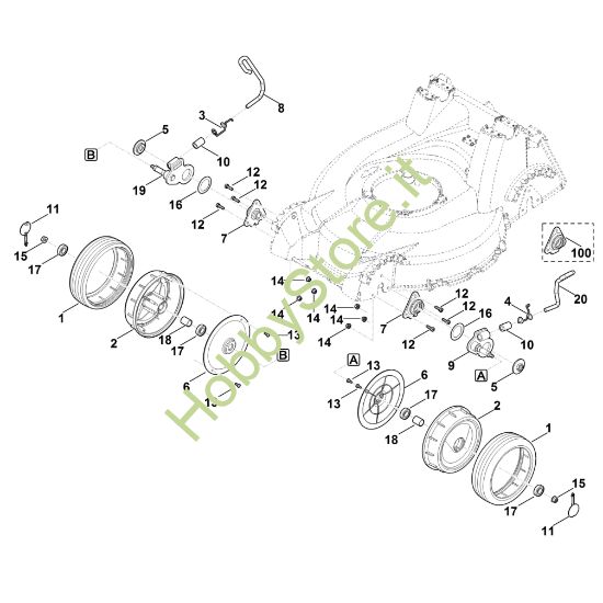 Picture of D - Regolazione altezza anteriore, ruota anteriore MB 756.0 YC