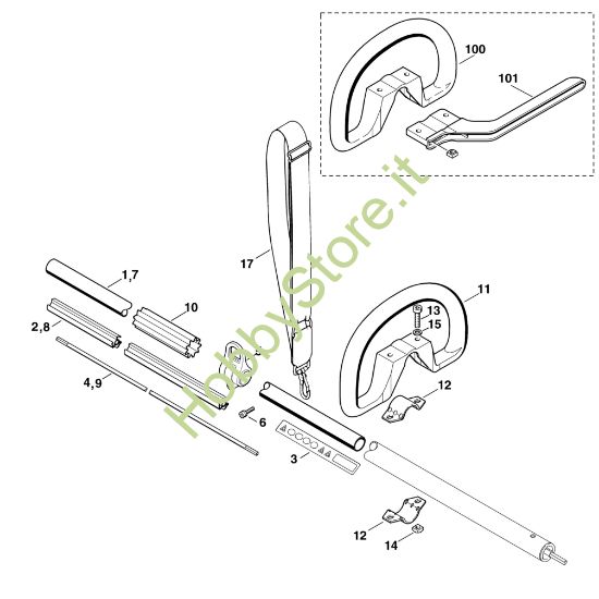 Picture of B - Tubo di protezione, impugnatura circolare HEL 600 K
