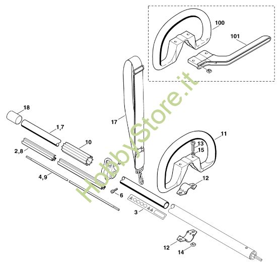 Picture of B - Tubo di protezione, impugnatura circolare HEL 700