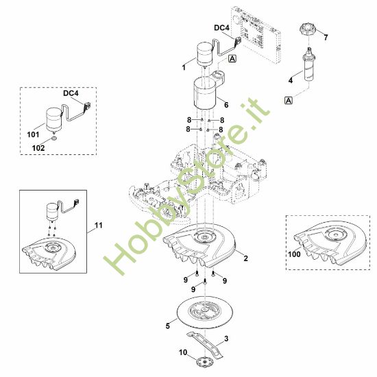 Picture of D - Regolazione altezza apparato di taglio MI 422.1