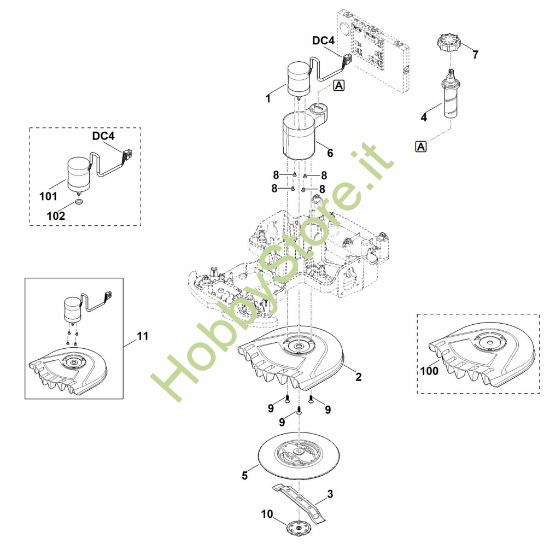 Picture of D - Regolazione altezza apparato di taglio MI 422.1 P