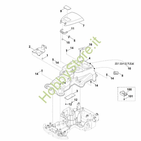 Picture of B - Parte superiore scocca MI 422.1 PC