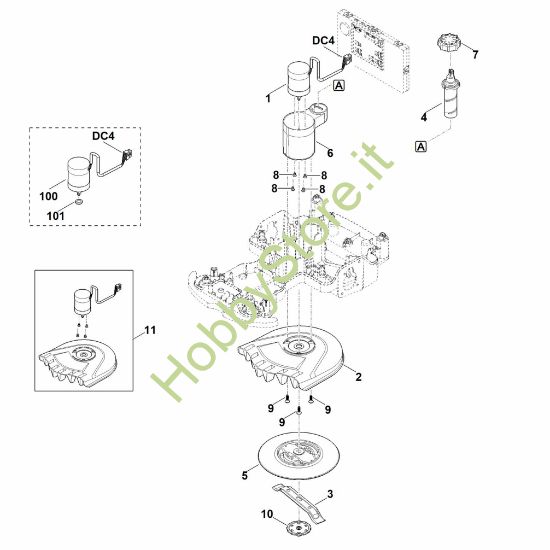 Picture of D - Regolazione altezza apparato di taglio MI 422.1 PC