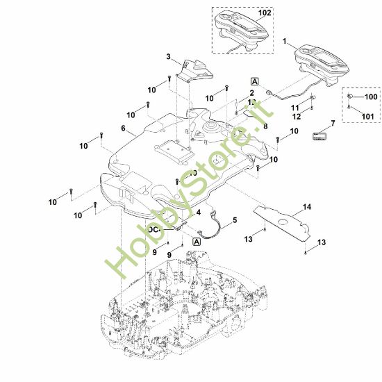 Picture of B - Parte superiore scocca MI 632.0 PC