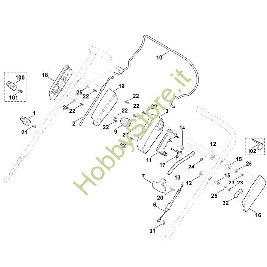 Picture of A - Parte superiore manubrio LB 540.1