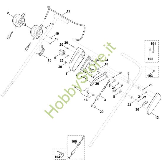 Picture of A - Parte superiore manubrio LE 540