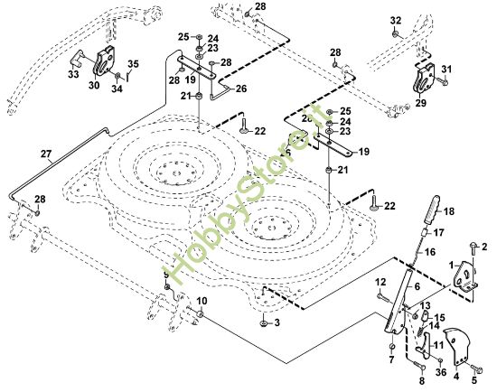 Picture of B - Regolazione altezza di taglio (manuale) AMM 442