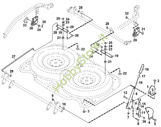 Picture of B - Regolazione altezza di taglio (manuale) AMM 842