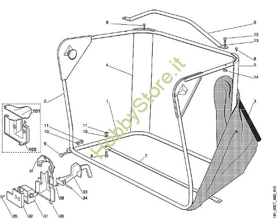 J - Cesto raccolta erba MR MR 380 della marca Viking