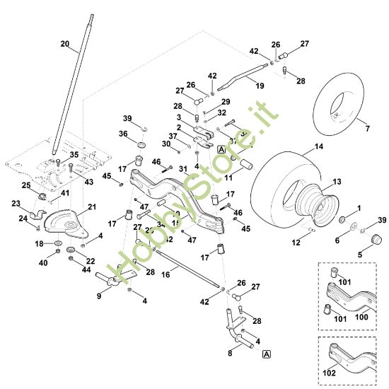 Picture of E - Sterzo, ruota anteriore MT 4097.1 SX