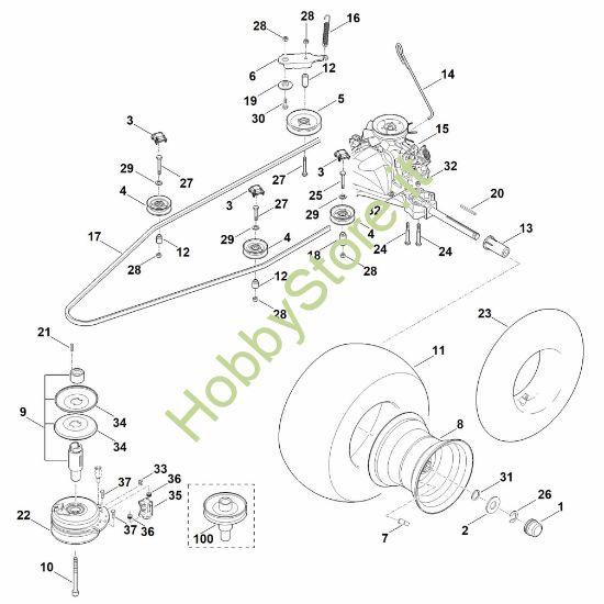 Picture of H - Cambio, ruota posteriore, frizione lama MT 4112.0 SZ