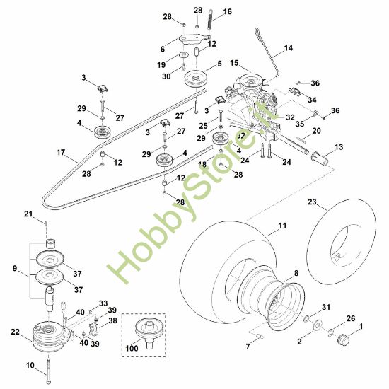 Picture of H - Cambio, ruota posteriore, frizione lama MT 4112.1 S