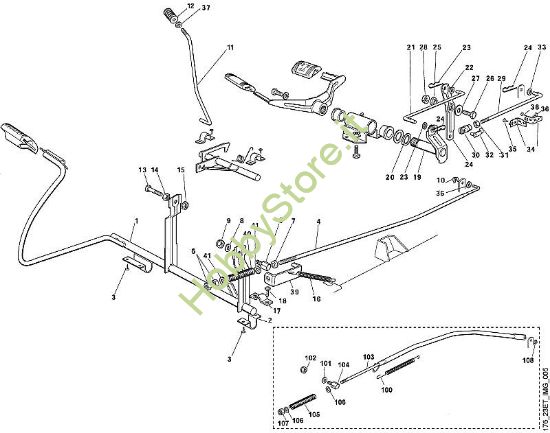 D1 - Freno e leva selettrice MT MT 580 della marca Viking