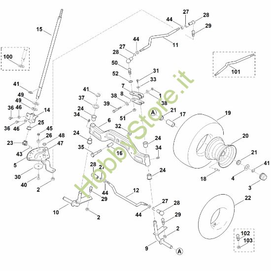 Picture of F - Sterzo, ruota anteriore MT 6112.0 K