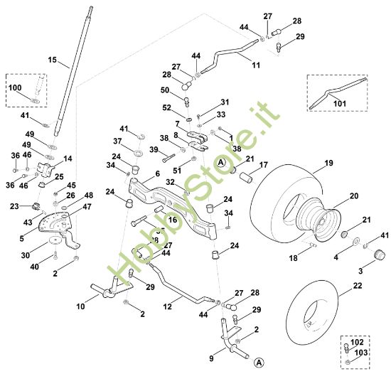 Picture of F - Sterzo, ruota anteriore MT 6112.0 ZL