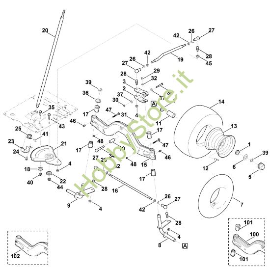 Picture of E - Sterzo, ruota anteriore MT 6112.1 ZL