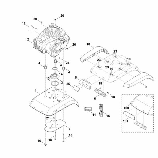 Picture of C - Copertura, motore HB 445.1 R