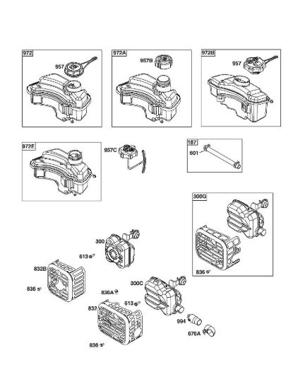 F - Sistema di scarico, alimentazione carburante B&S - 09 €¦ 093J02-0062-H1 brand Stihl