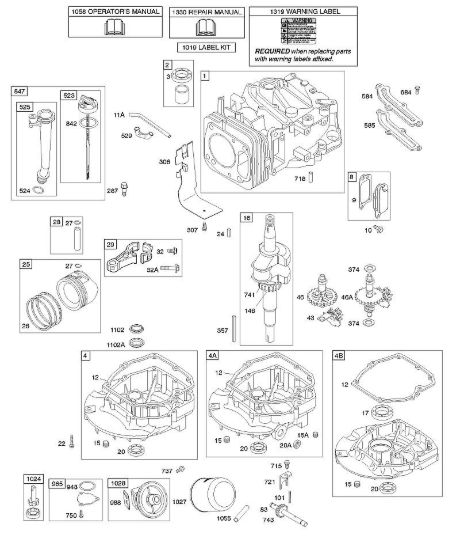 D - Albero a camme, albero motore, cilindro, coppa motore, lubrificazione, gruppo pistone B&S - 12 €¦ 121602-0296-E1 brand Stihl