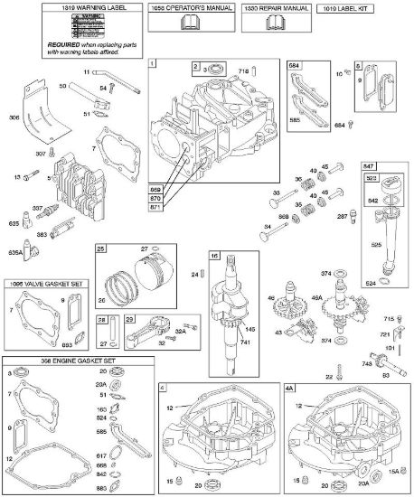D - Albero a camme, albero motore, cilindro, coppa motore, lubrificazione, gruppo pistone, valvole B&S - 12 €¦ 127802-1376-01 brand Stihl
