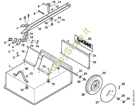 A - Rimorchio ribaltabile Parti accessorie PICK UP 250 della marca Viking