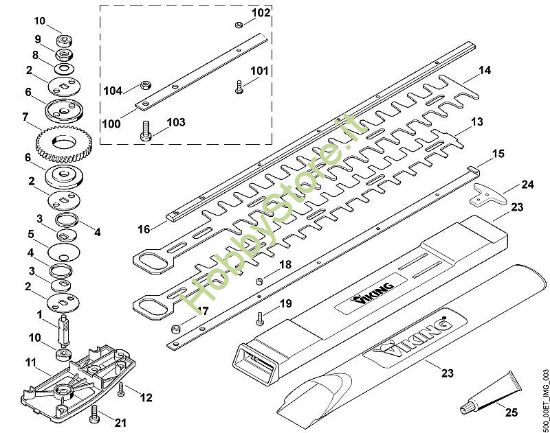 C - Cambio, sistema di taglio HE HE 400 della marca Viking