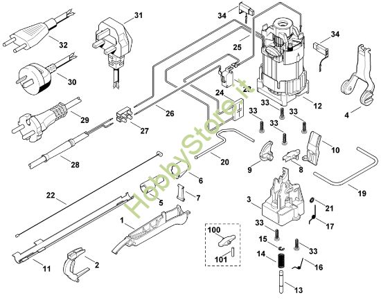 Picture of C - Motore elettrico, sistema d'innesto marce HE 515