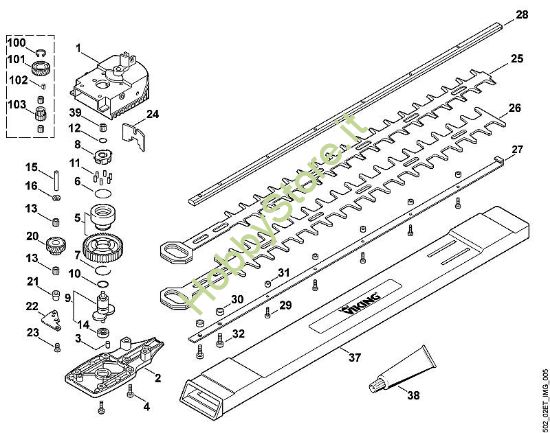 C - Cambio, sistema di taglio HE HE 700 della marca Viking
