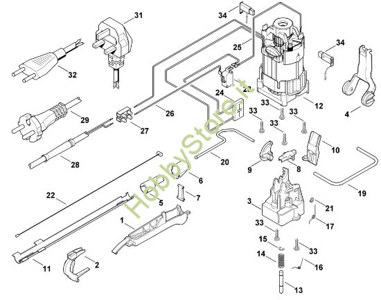 Picture of C - Motore elettrico, sistema d'innesto marce HE 810